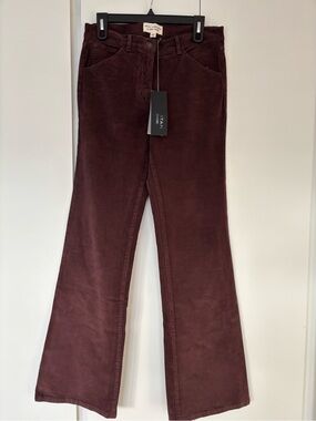 Nili Lotan Women's Corduroy Pants in Deep Burgundy
